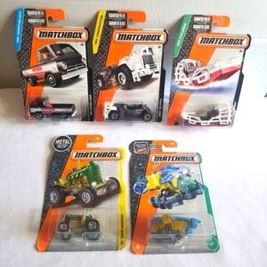 Lot Of 5 Unopen 2015/2016 Matchbox Cars/Trucks/Vehicles.